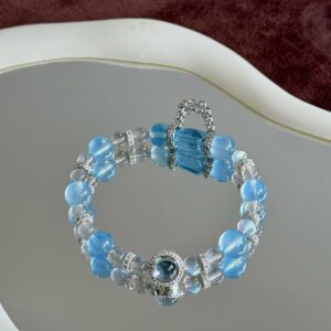 Aquamarine & Clear Crystal Bracelet
